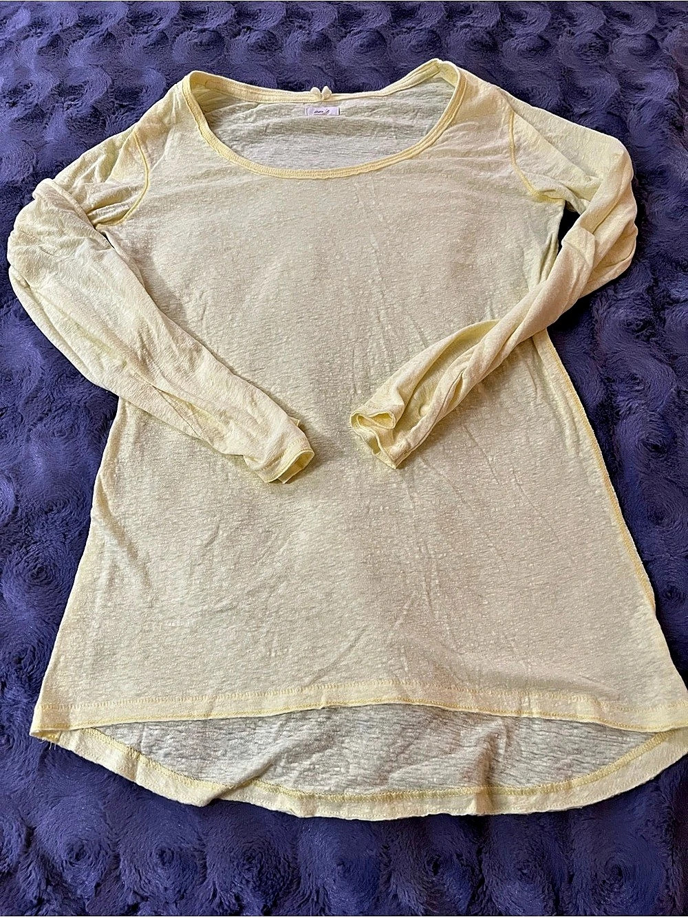 aerie Long Sleeve Tee in Yellow Large